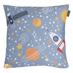 Cojín infantil de cama de 40x40 cm GALAXIA dibujo de cohetes espaciales