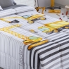 detalle estampado ropa de cama CONSTRUCCION de ilustrando tus sueños