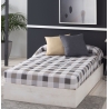 Edredón ajustable vichy cama 90 o 105 ICON cuadros color gris y beige