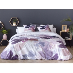 Funda nórdica color malva para cama de chica OSONA flores violeta