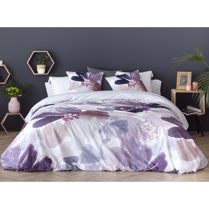 cera campana Cambio Funda nórdica color malva para cama de chica OSONA flores violeta