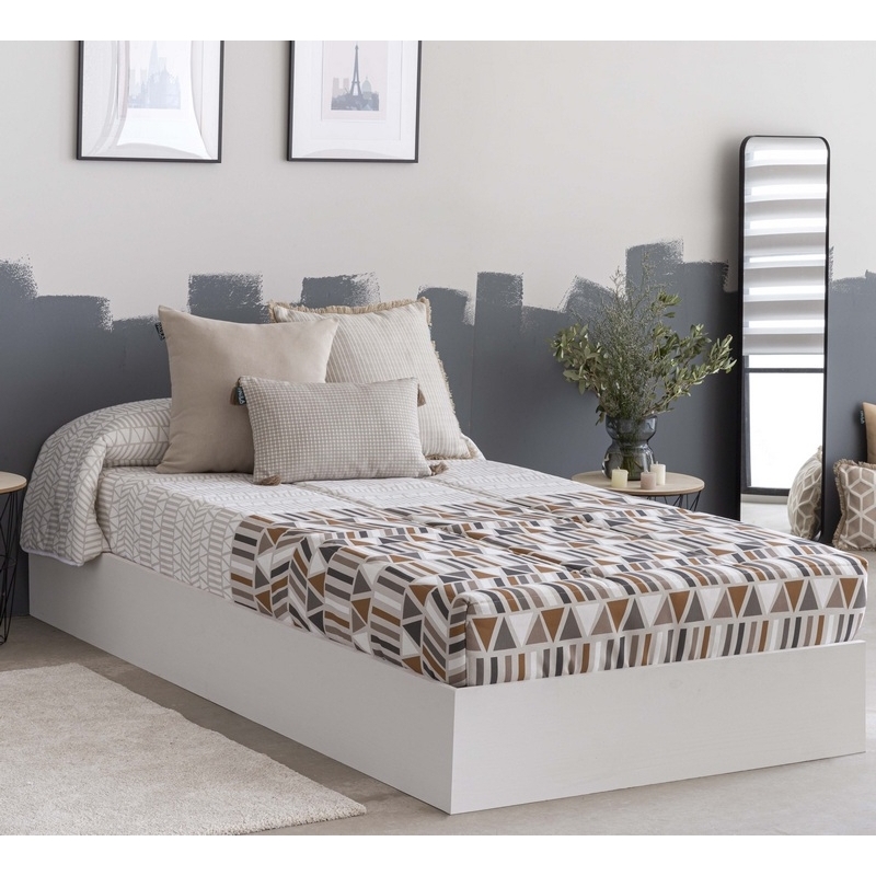 Edredón acolchado cama 90 Color Perla & Gris Medidas Cama 90 (190x270)