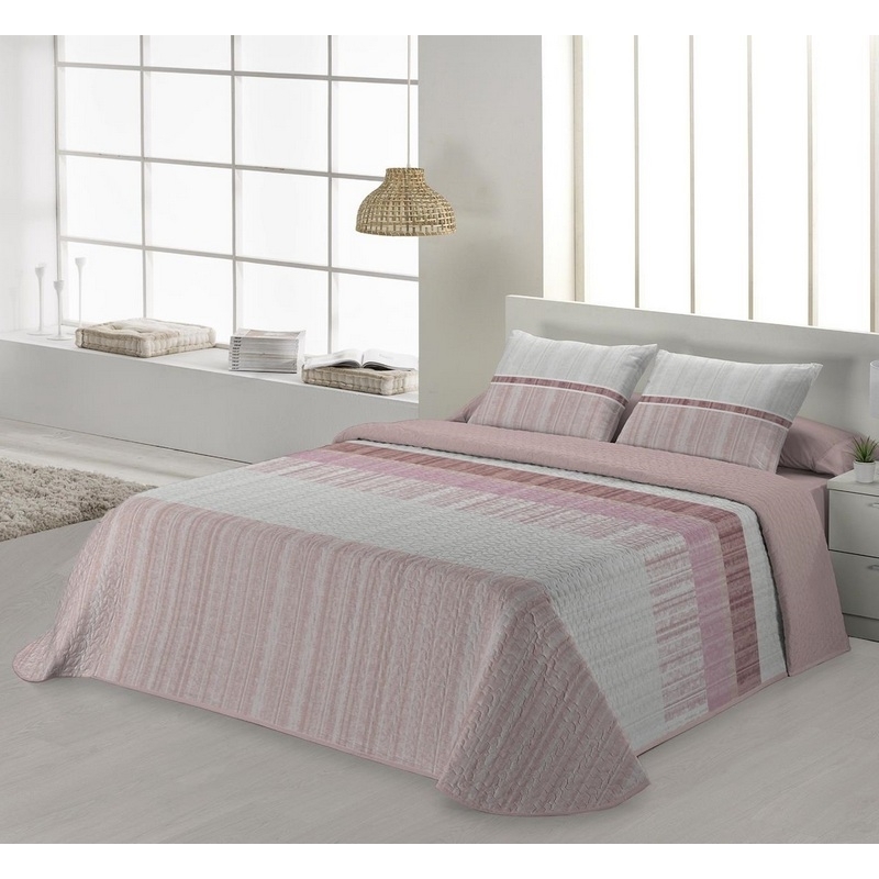 Colcha cubierta para cama juvenil BOMBAY color rosa