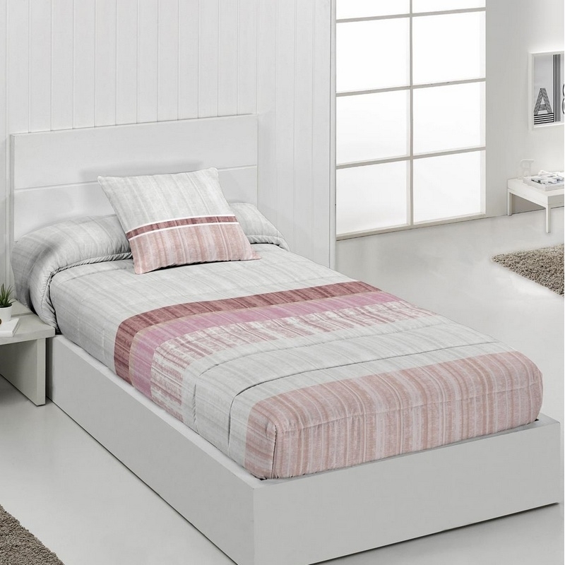 Edredón ajustable para cama nido BOMBAY color rosa
