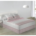Colcha edredón moderna con rayas para cama juvenil BOMBAY rosa