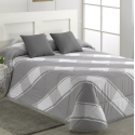 Edredón cama juvenil rayas diagonales JULIETA color gris