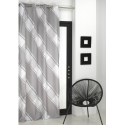 Cortina de rayas para dormitorio juvenil moderno JULIETA color gris o beige