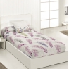 Edredón ajustable cama nido, litera o abatible ELIAN color rosa y blanco