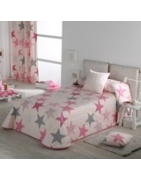 Textil para cama Estrellas color rosa o gris - La Cama de mi Peque