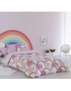 Surtido para cama de niña IRIS y nubes rosa - La Cama de mi Peque