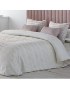 Textil Jacquard de cama CASEY color rosa o gris